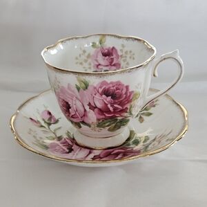 "American Beauty" cup and saucer by Royal Albert.